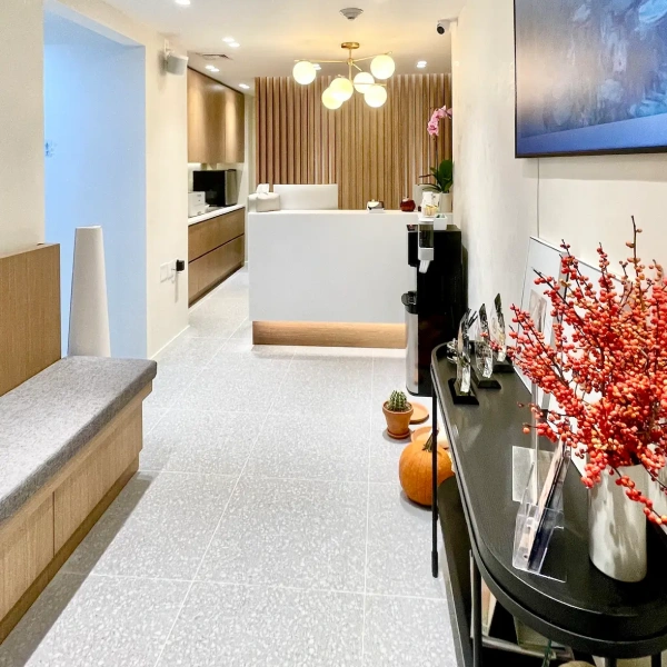 Clean dental office environment designed for patient comfort