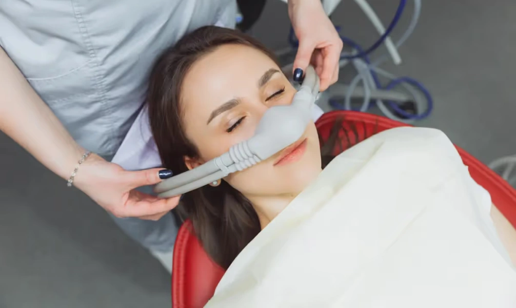 Patient relaxing during a sedation dentistry procedure