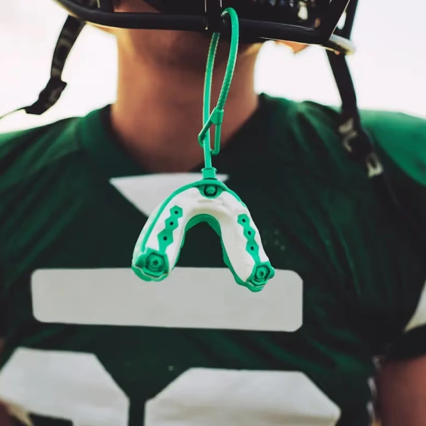 Custom sports mouthguard designed to protect teeth during athletic activities